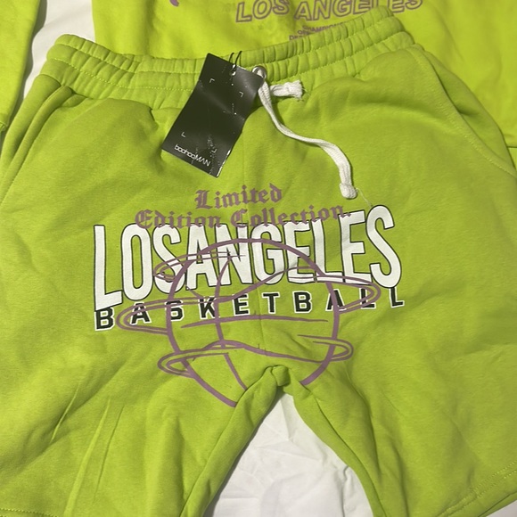 BooHooMAN Neon Green Shorts LA - Picture 3 of 11